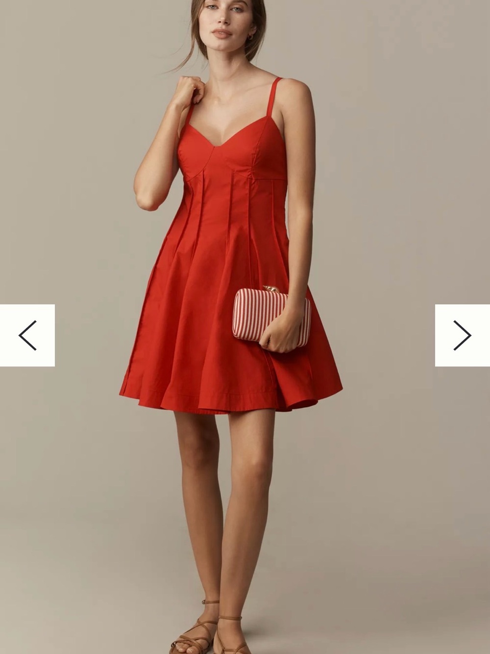 Anthropologie Mae Mae large Spaghetti Strap Red A-Line Dress